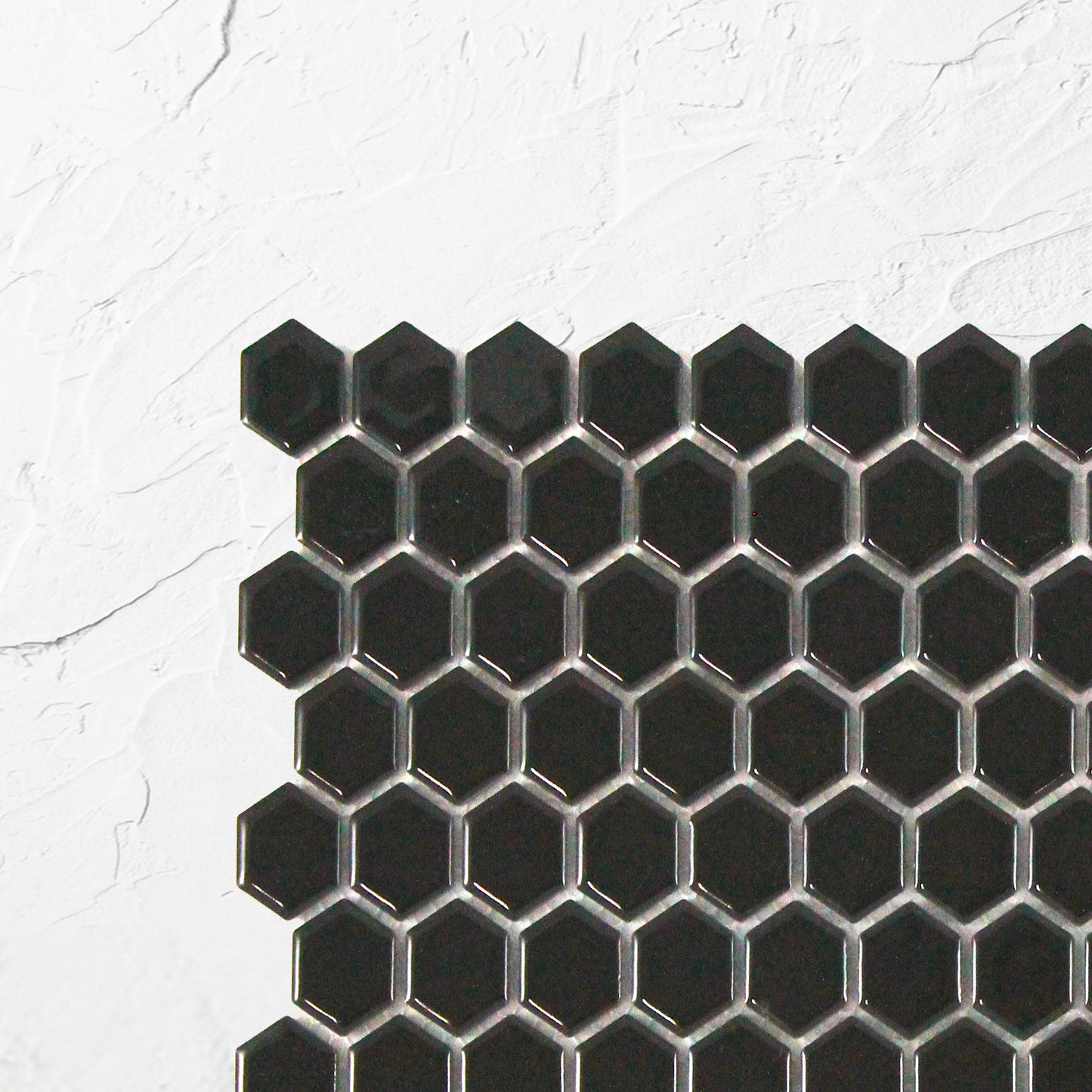 Black Matt Porcelain Glazed Hexagon 23mm