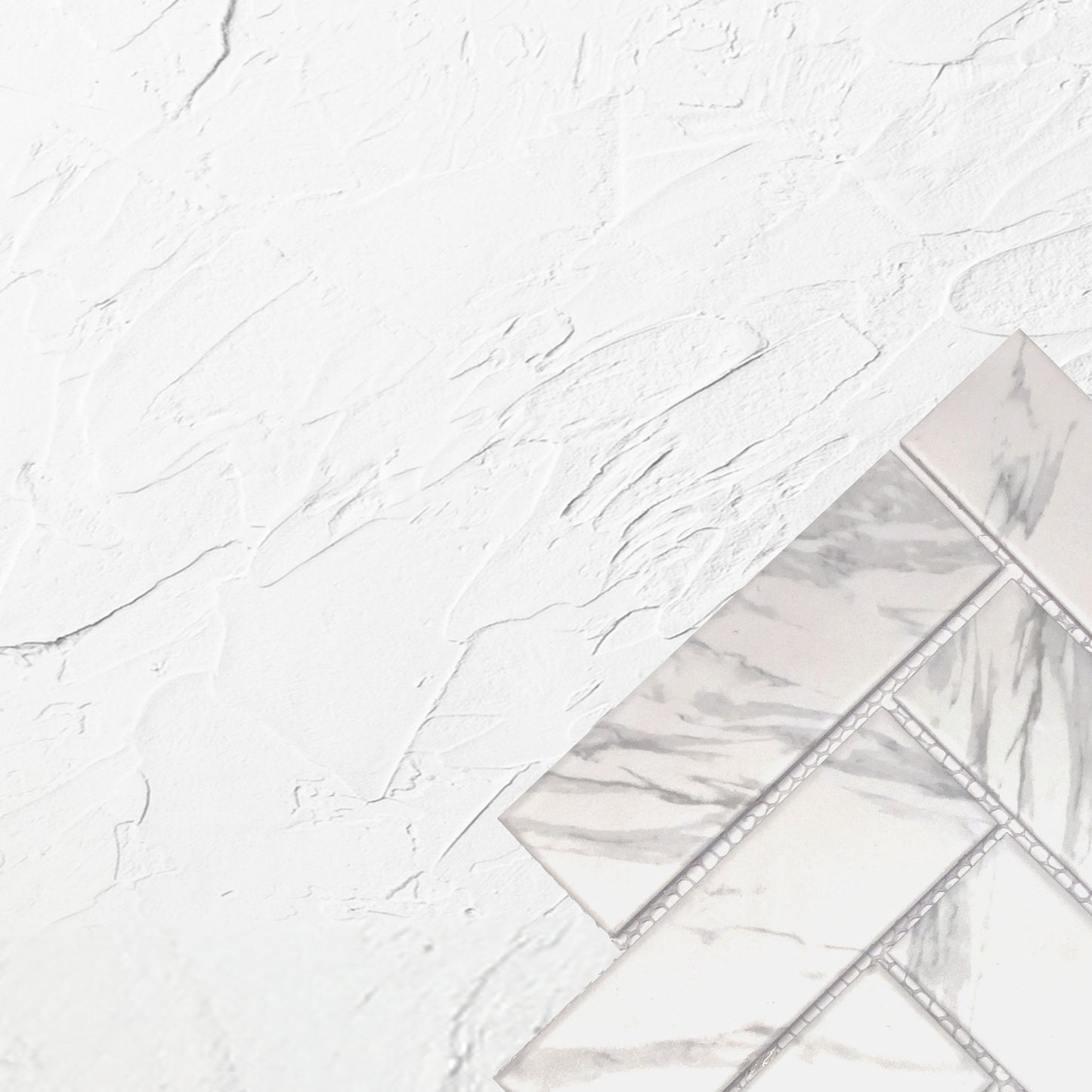 Carrara Look Matt Porcelain Glazed Herringbone 45x145mm