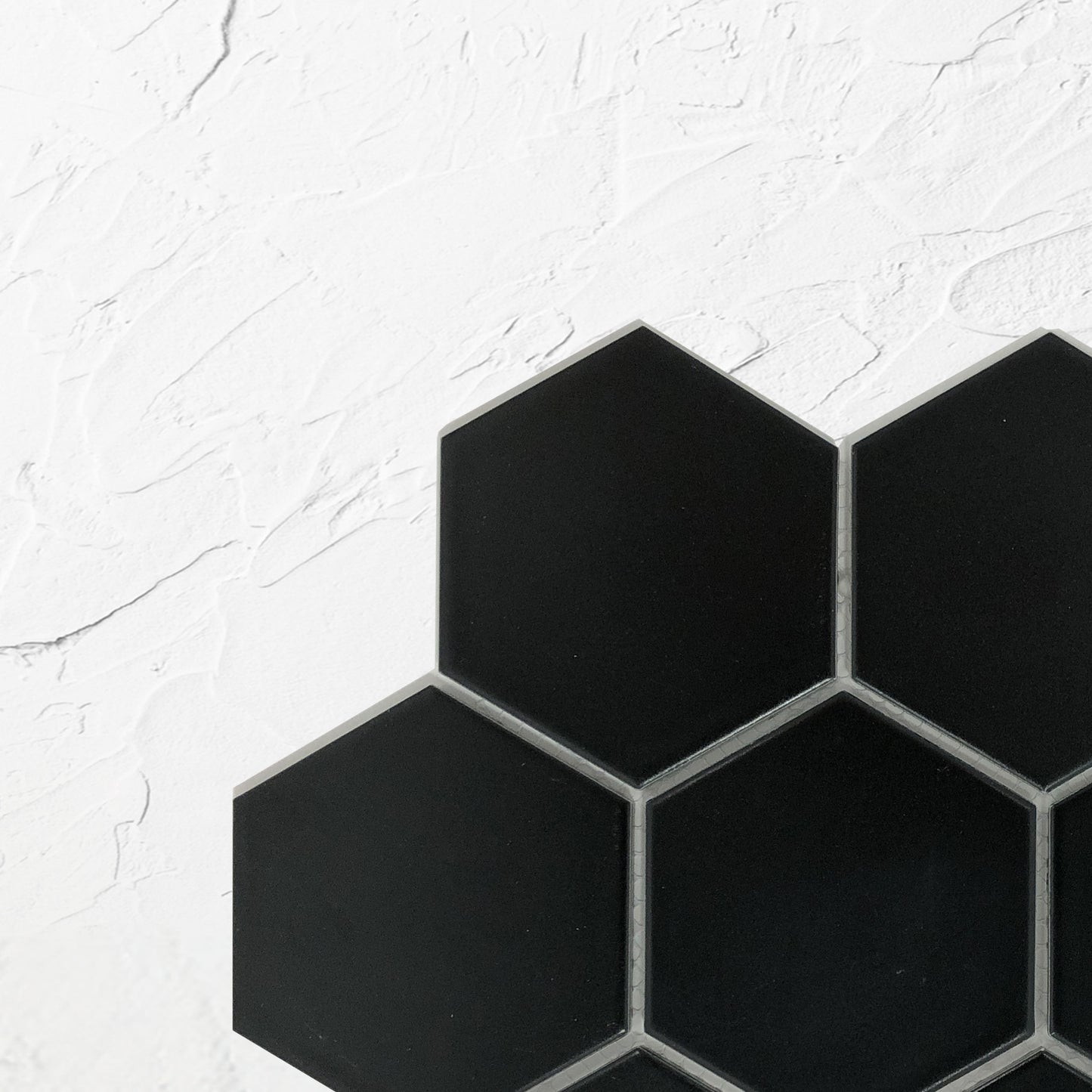 Black Matt Porcelain Glazed Hexagon 95x110mm