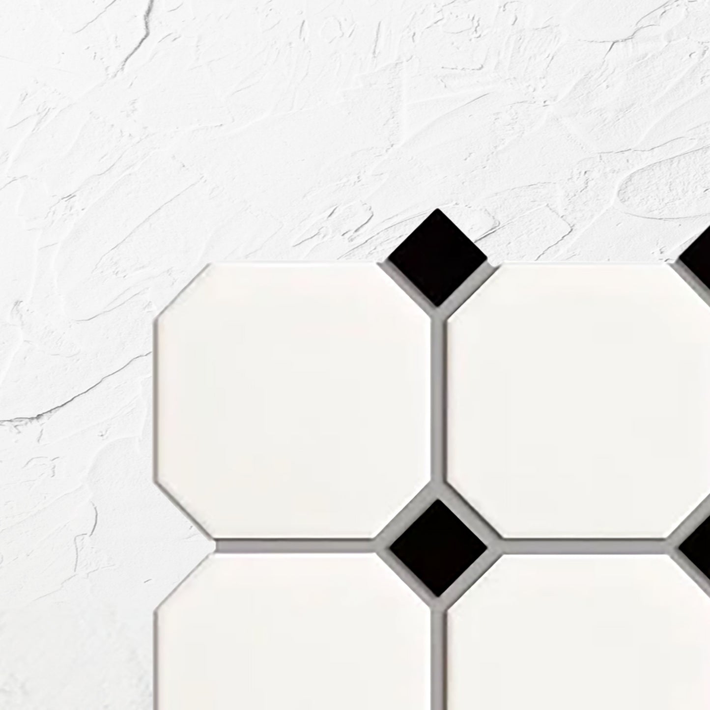 White And Black Matt Porcelain Glazed Octagon Large