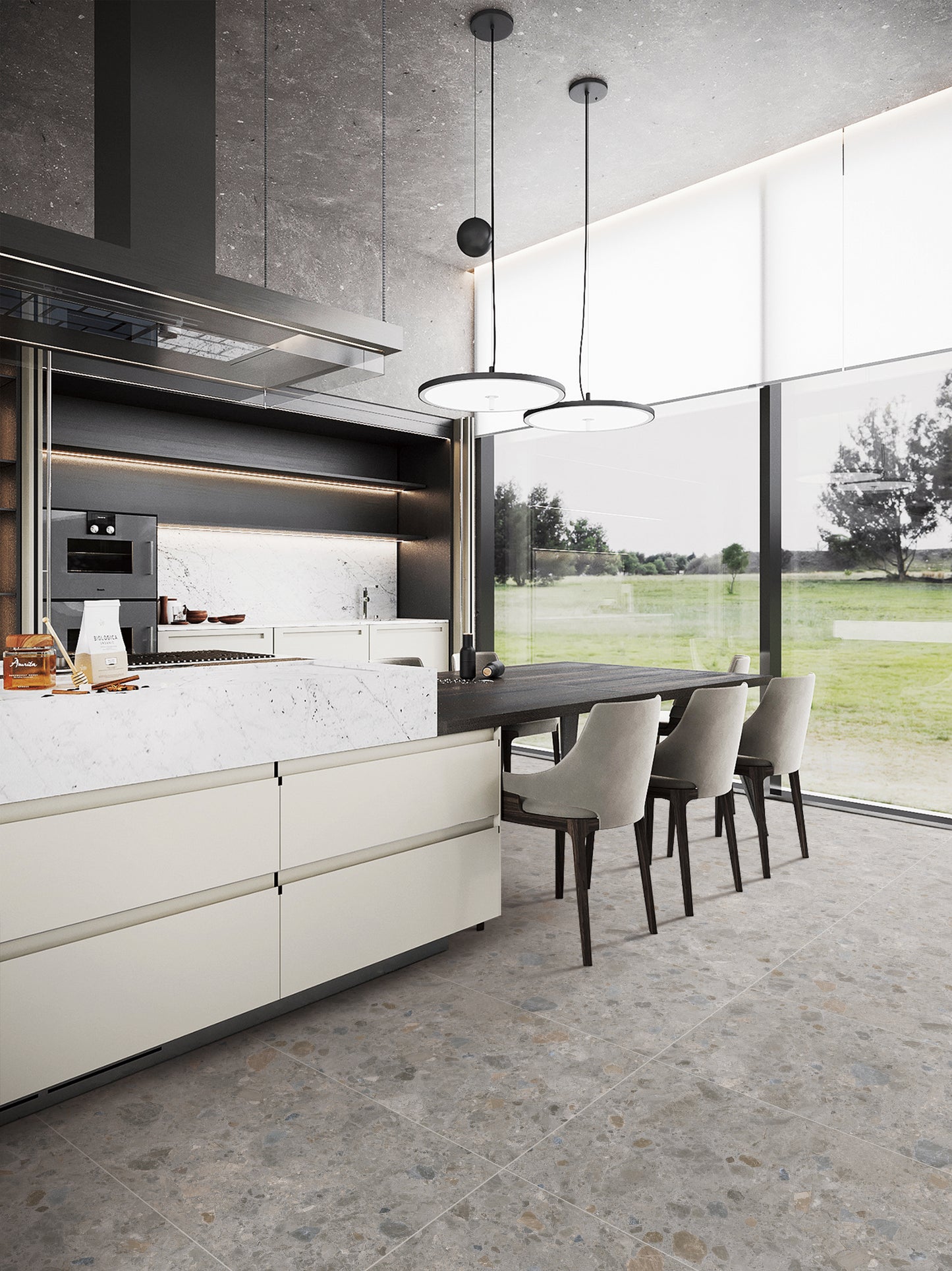 Bedrock Mid Grey Matt 600x1200mm lifestyle