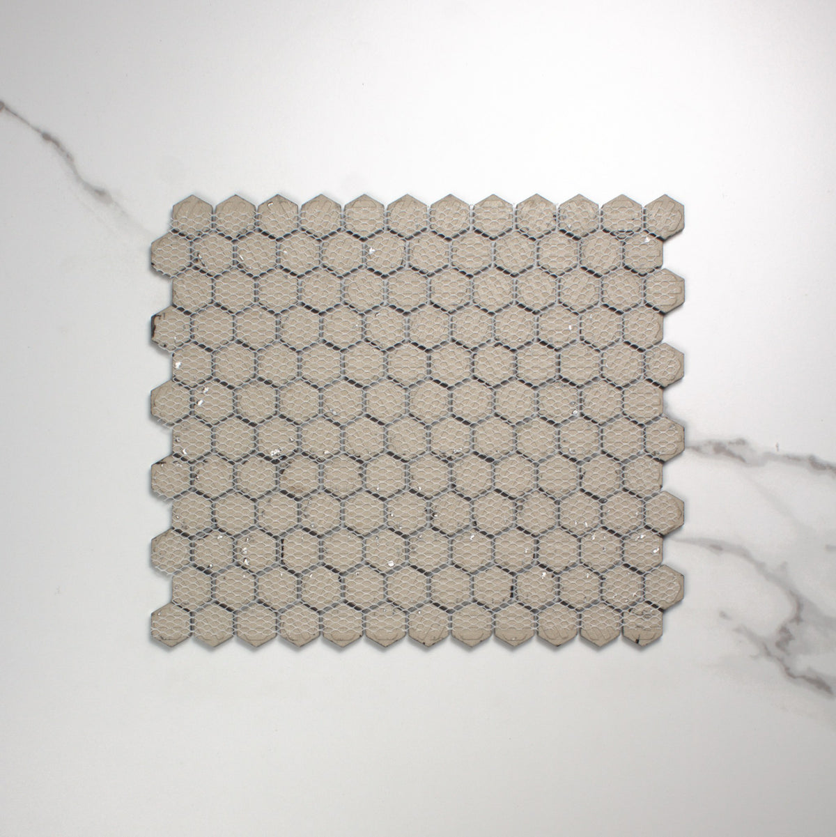 Black Matt Porcelain Glazed Hexagon 23mm top view