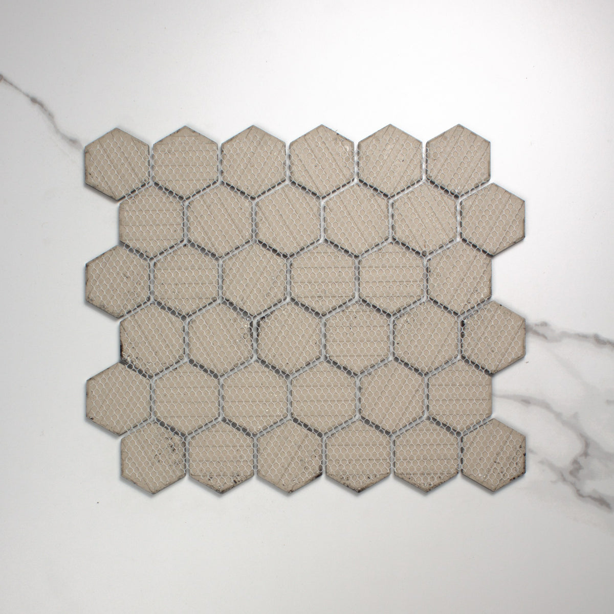 Black Matt Porcelain Glazed Hexagon 51x59mm top view