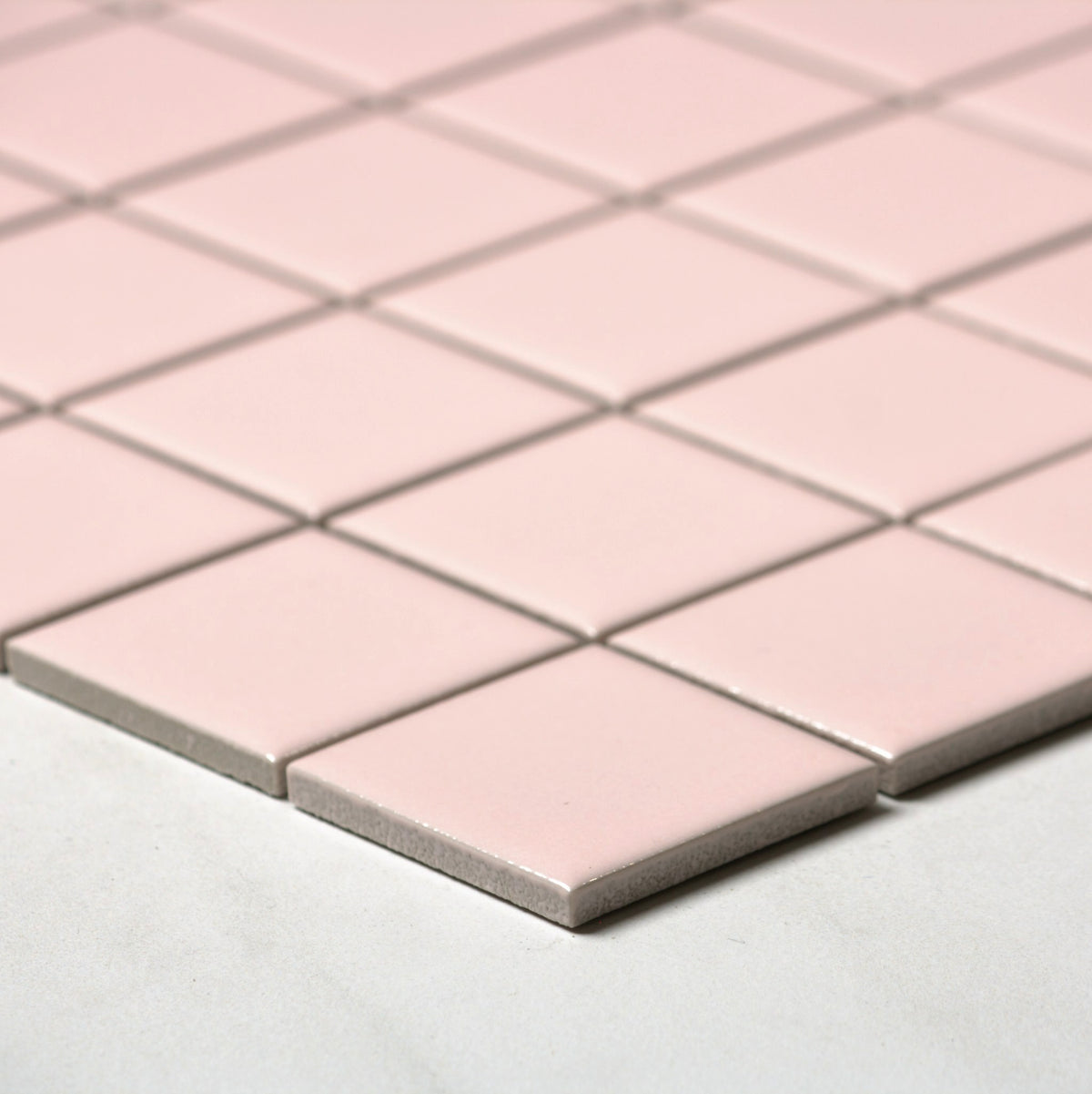 blush gloss porcelain glazed 48x48mm square angle view