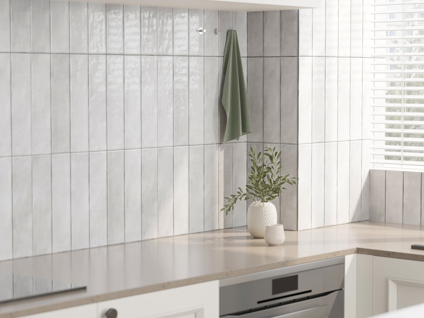 Caramela White Gloss 75x300mm lifestyle