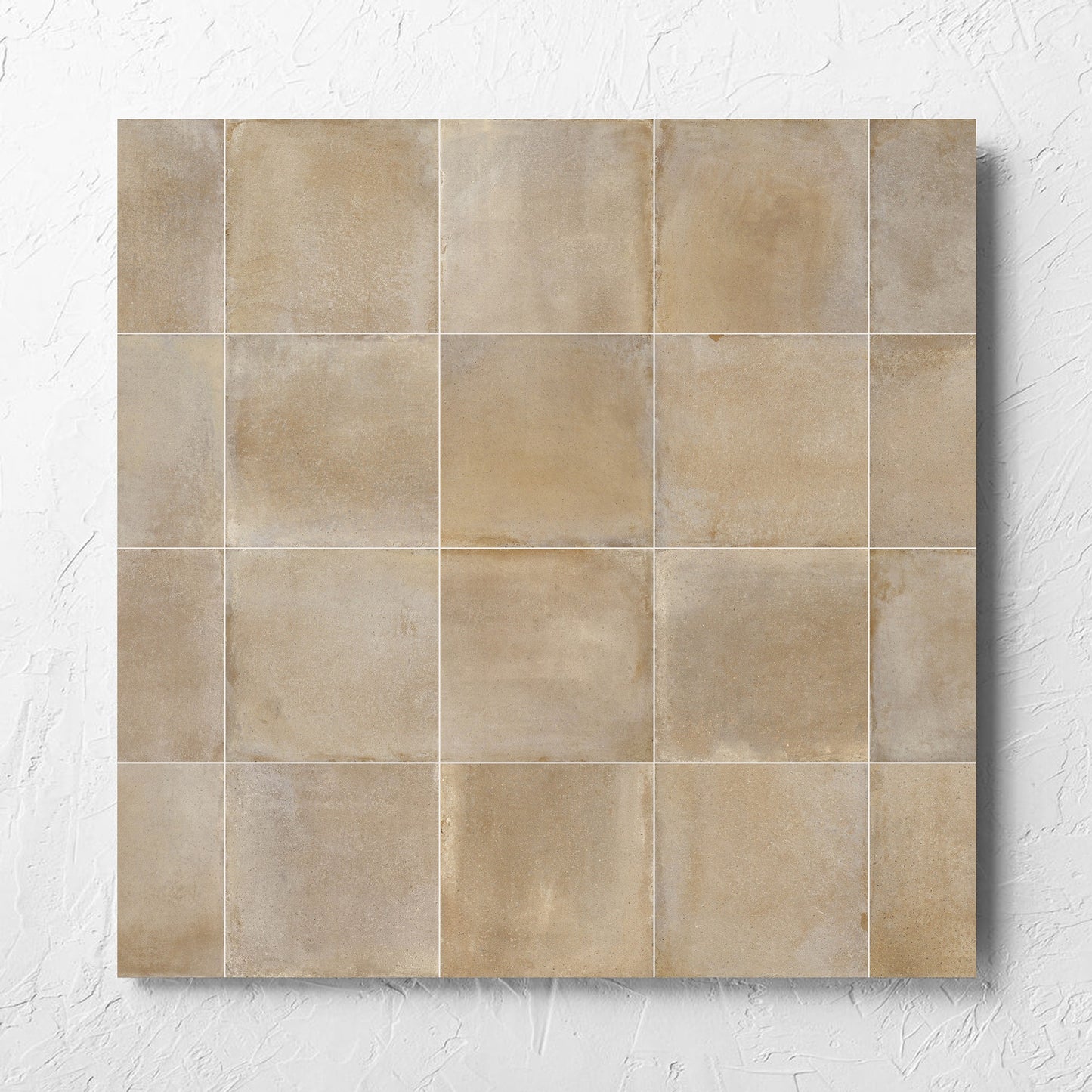 Cotto Siena Matt 600x600mm tile laid flat on a white rendered wall, showing the matt surface