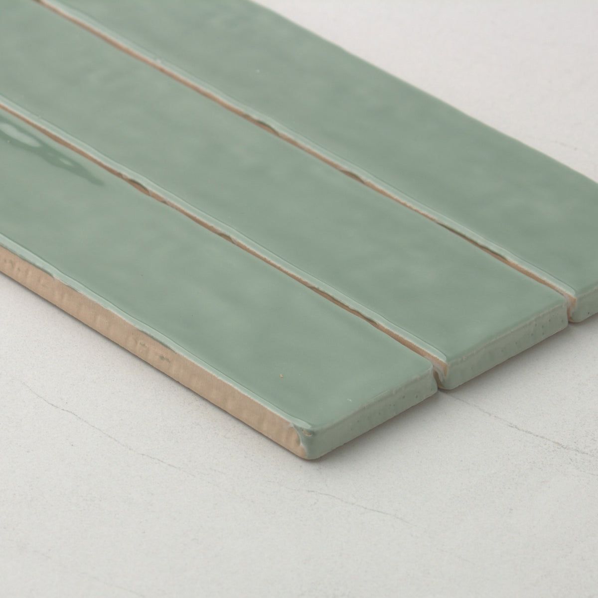 Spanish Handmade Gloss Jade 75x300mm angle view