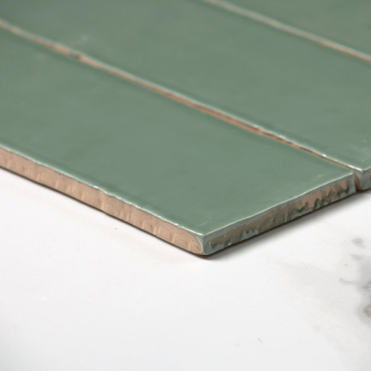 handmade gloss jade 75x300mm angle view