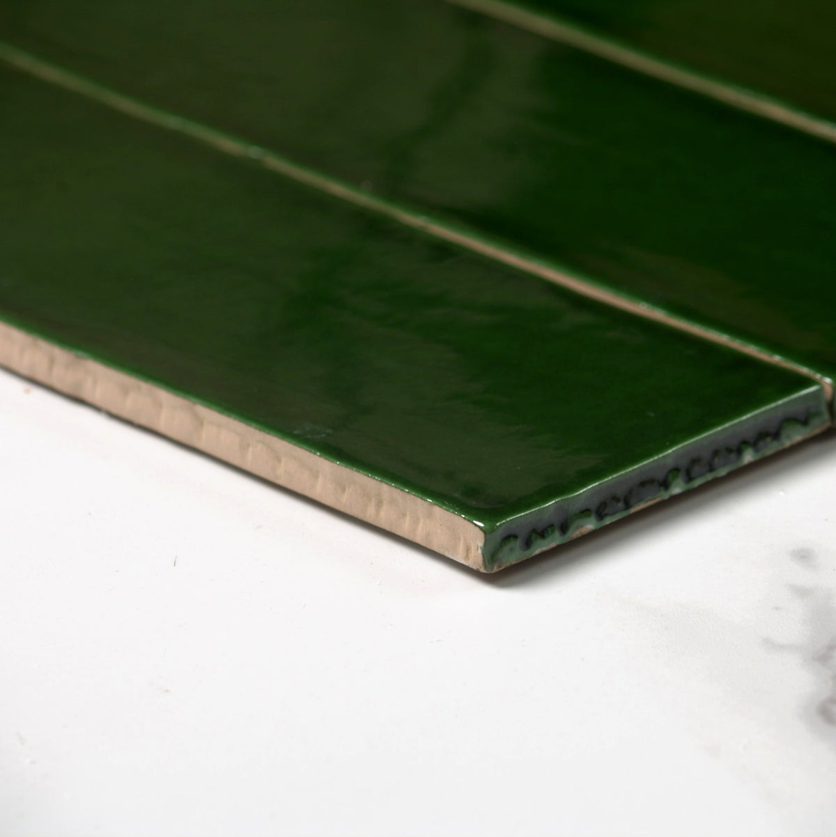 handmade gloss verde cobre 75x300mm angle view