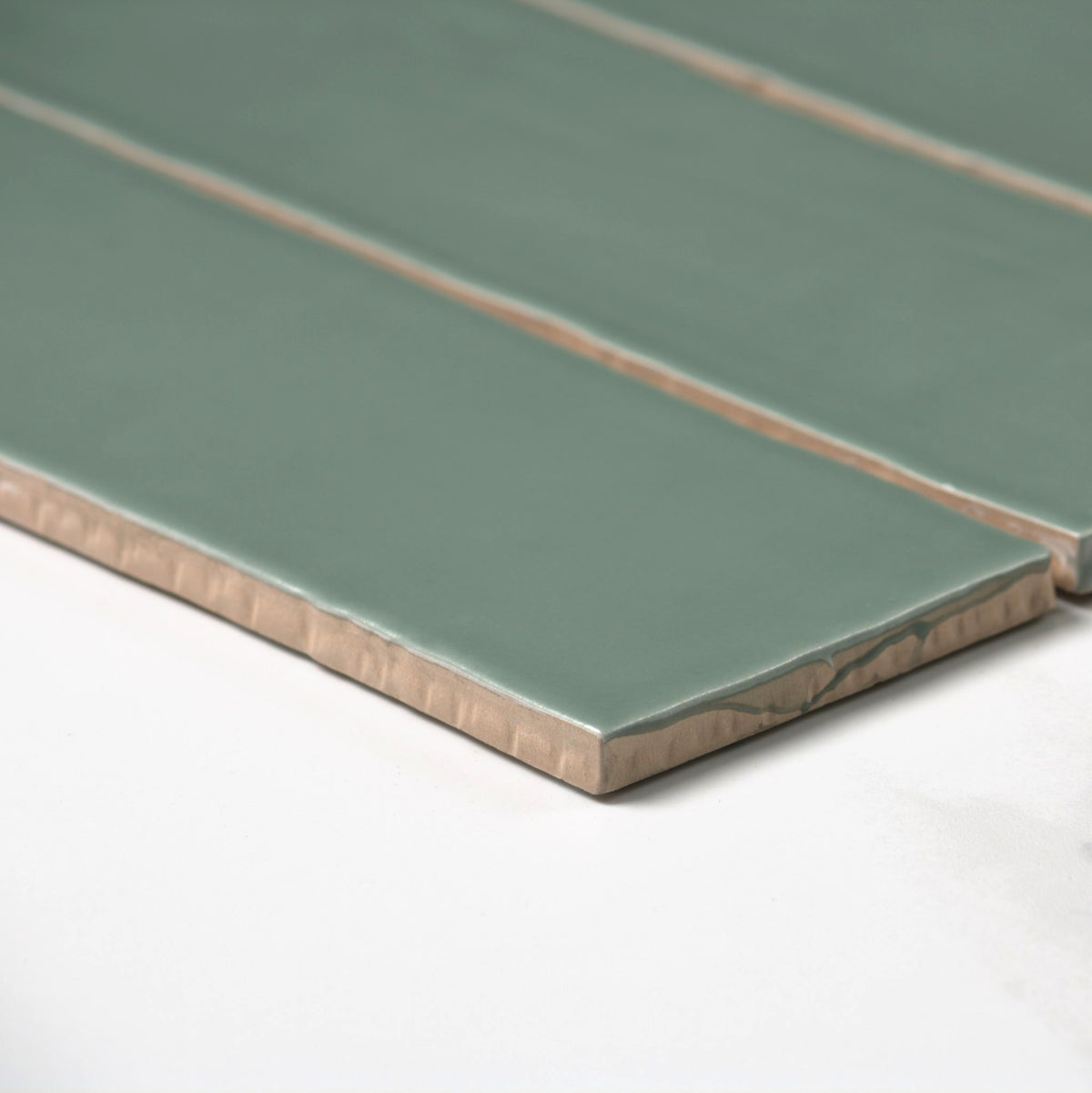 handmade matt jade 75x300mm angle view