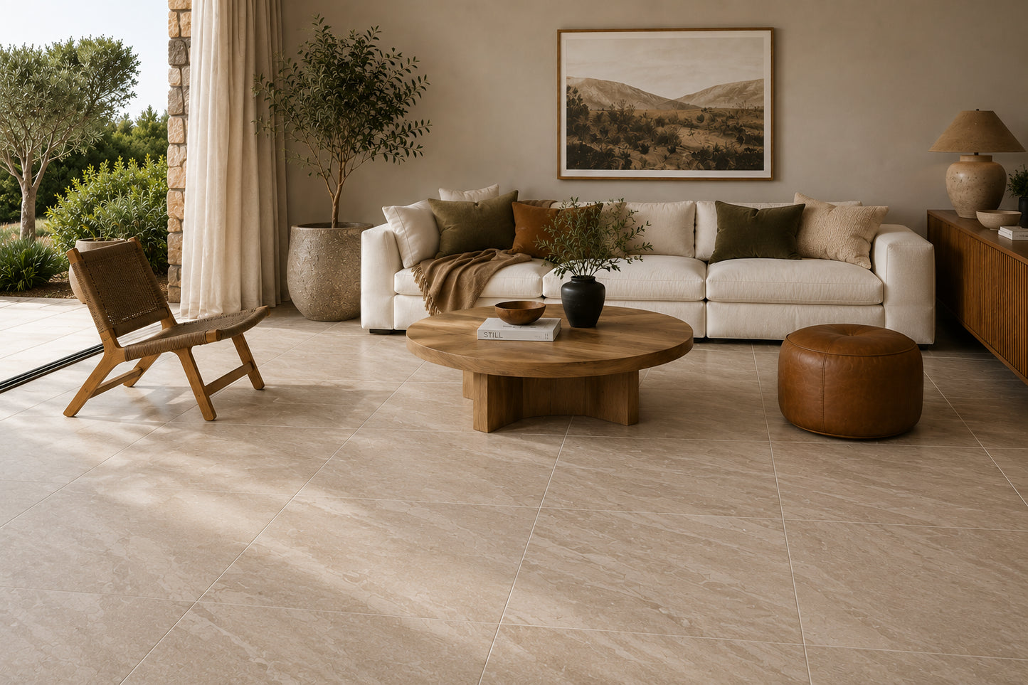 Kora Stone Clay Matt 600x600mm lifestyle