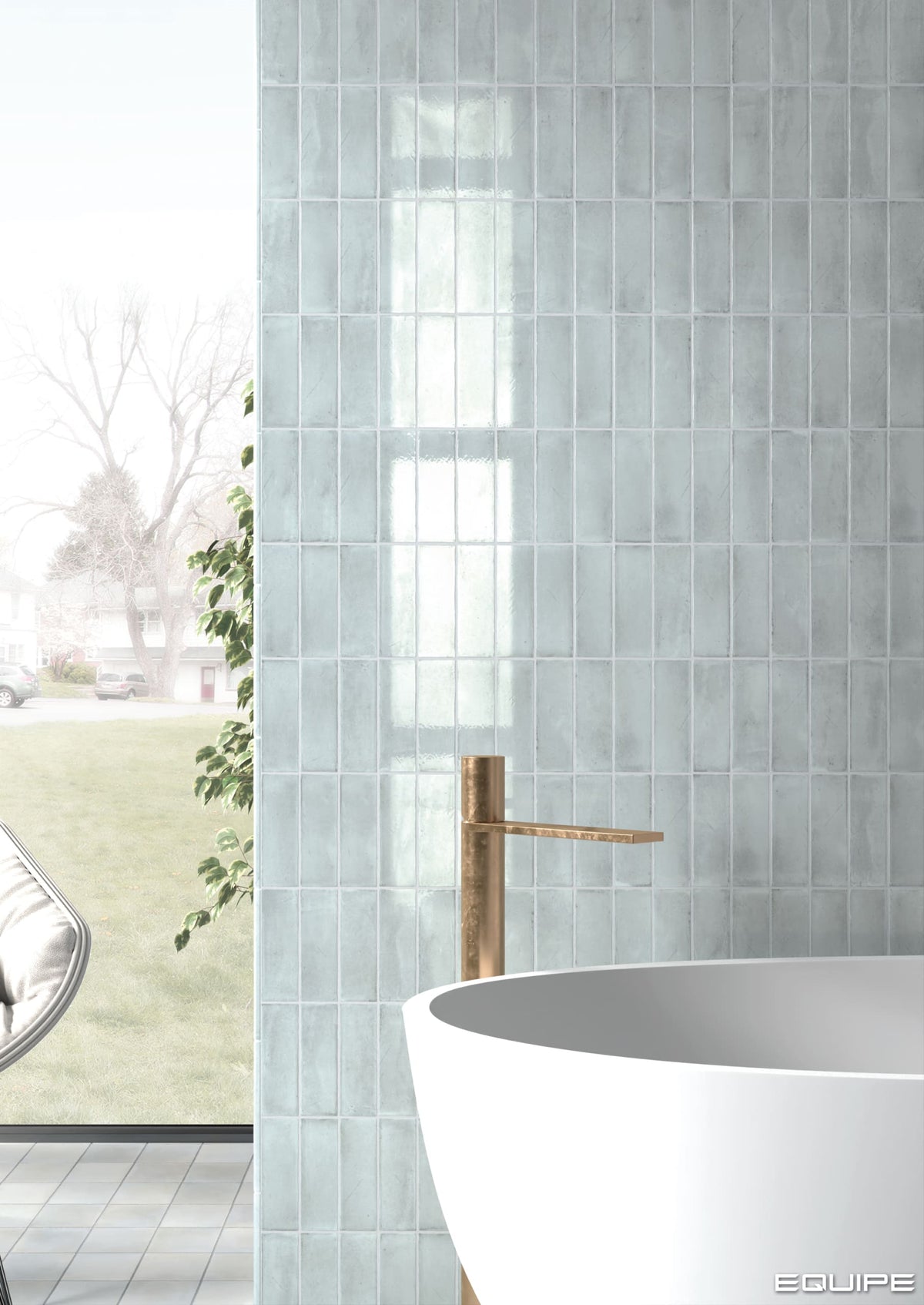 Miyako Blue Moon Gloss 50x150mm bathroom wall