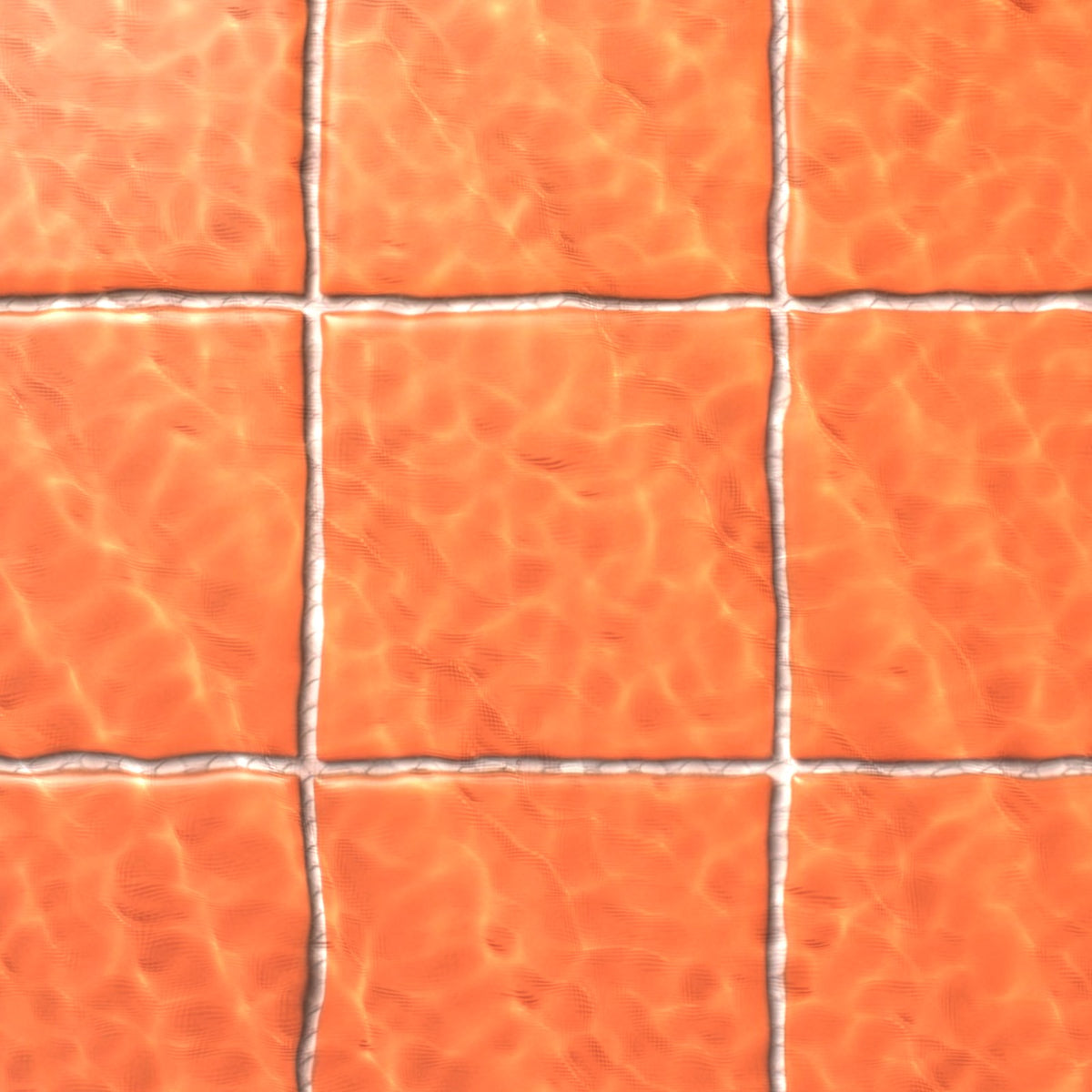 Orange Matt Mosaic 100x100mm under water