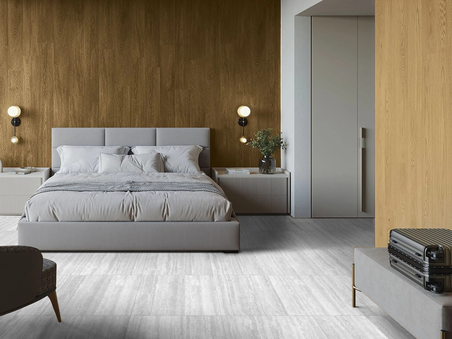 Vatican White Cross Cut Travertine 300x600mm lifestyle