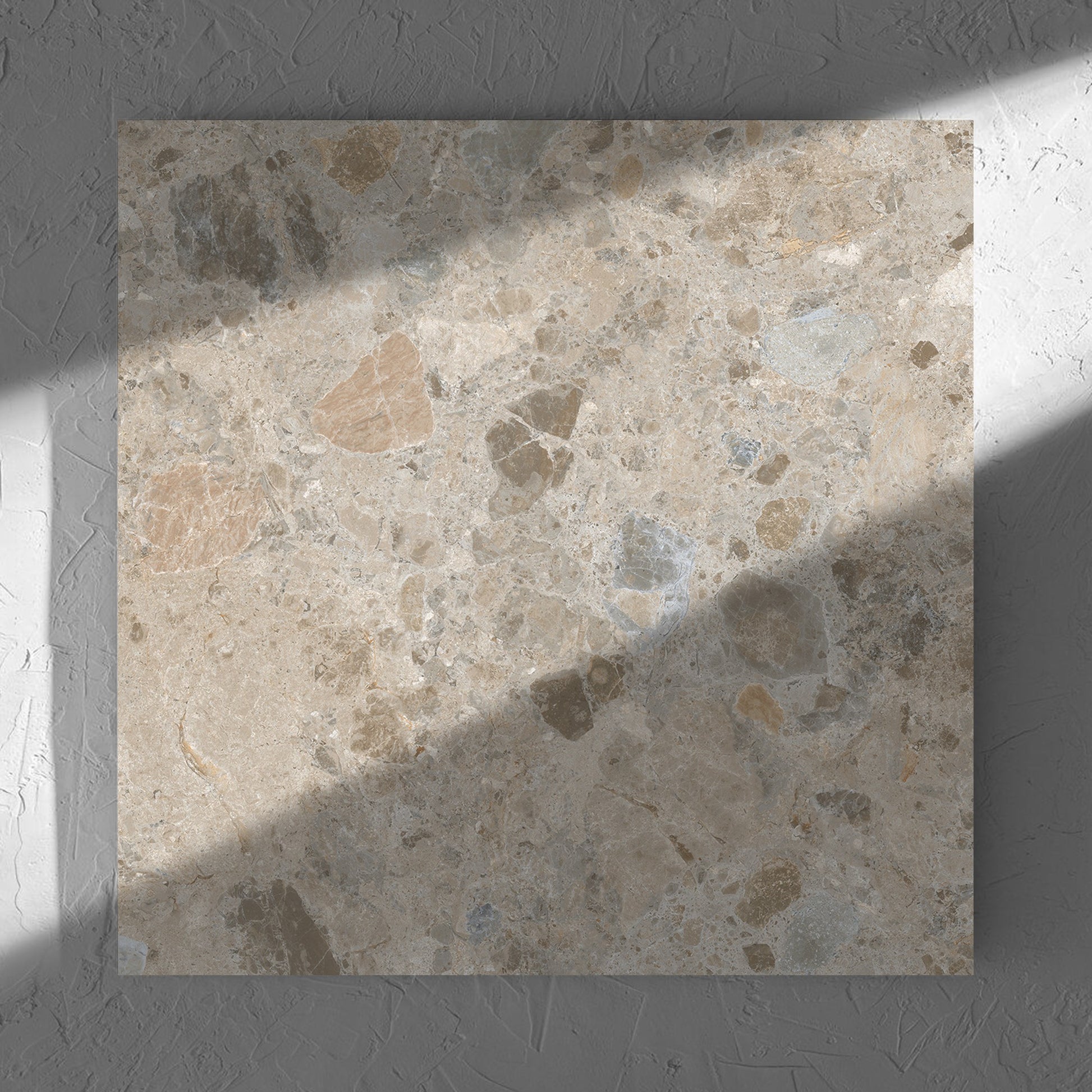 Bedrock Beige Grip 600x600mm tile shadow