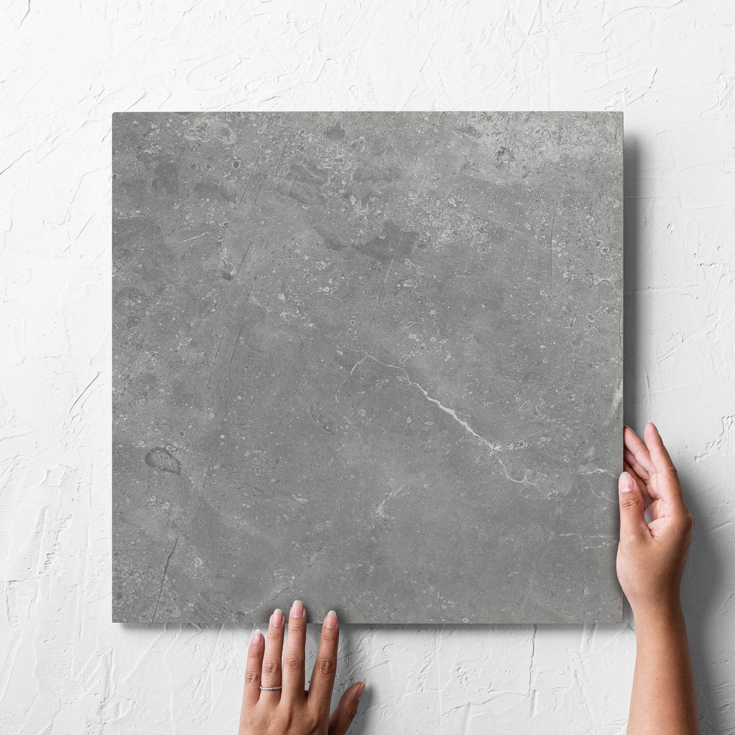 Kashmir Ash Matt 450x450mm hand 1
