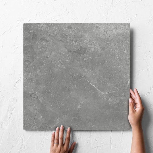 Kashmir Ash Matt 450x450mm hand 1