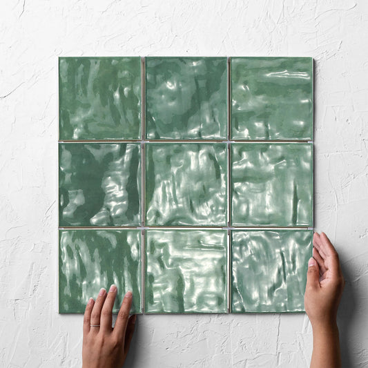 Mallorca Subway Green Gloss 120x120mm