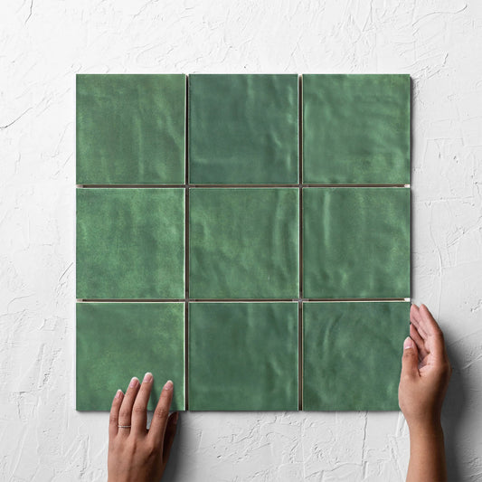 Mallorca Subway Green Matt 120x120mm