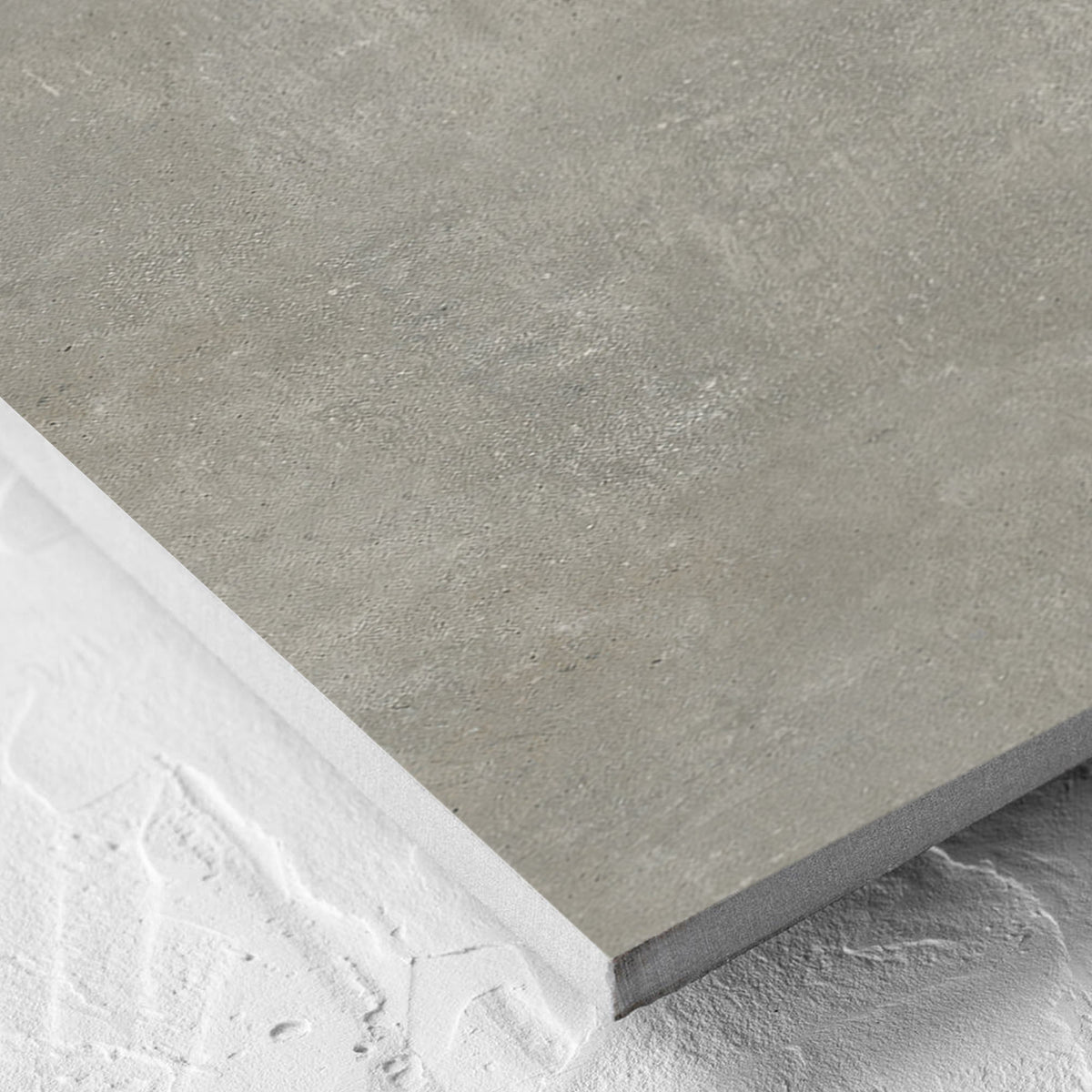 Beton Grey Matt 300x600mm tiles laid, wider view