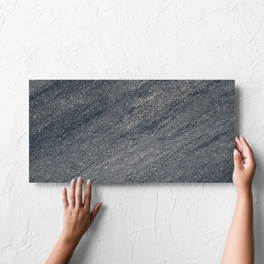 River Stone Dark Grey External Rectified Bullnose 300x600x20mm