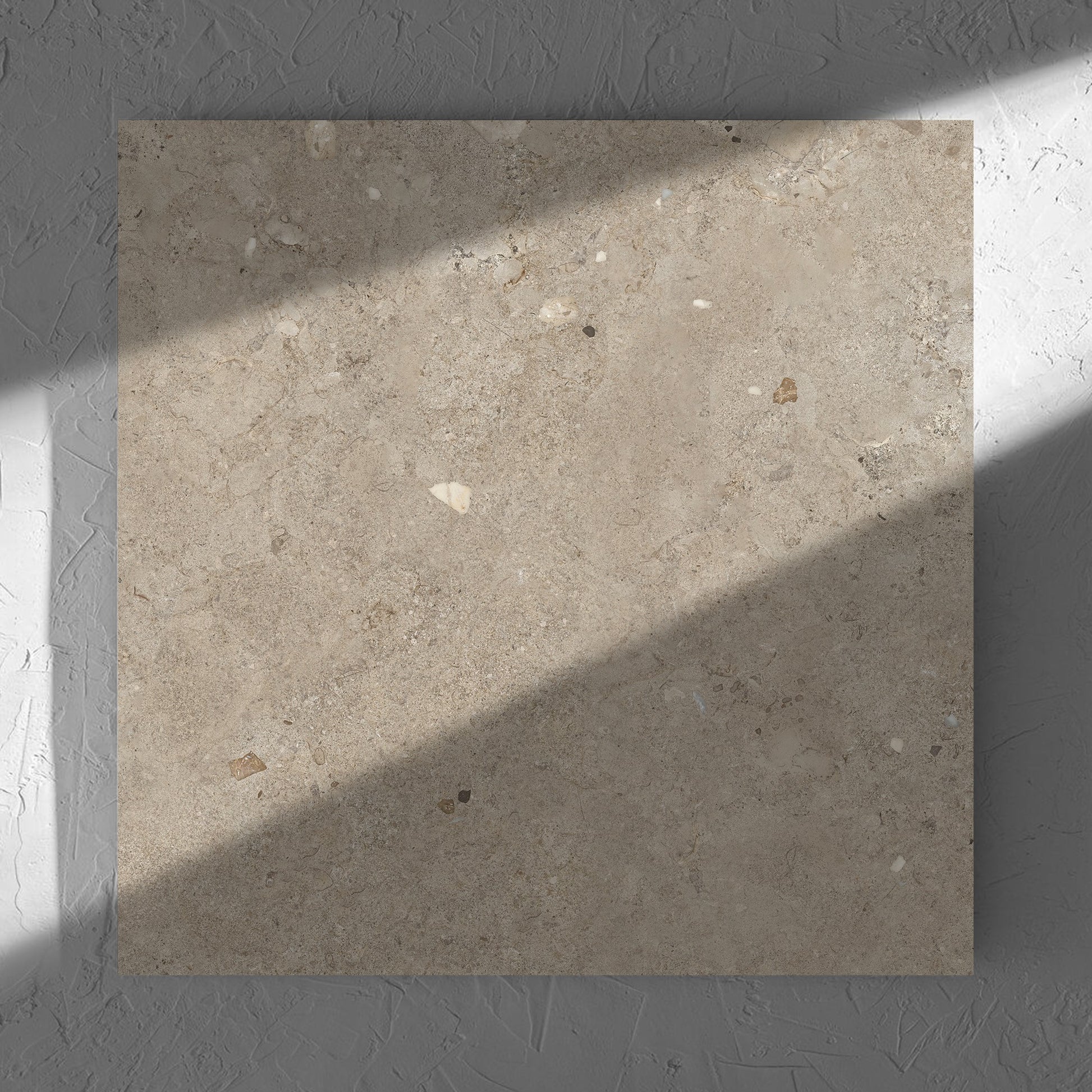 Brescia Earth Grigio Matt 600x600mm tile shadow