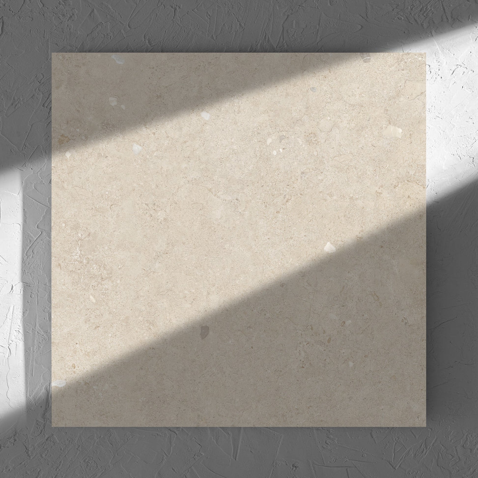 Brescia Earth Ivory Matt 600x600mm tile shadow