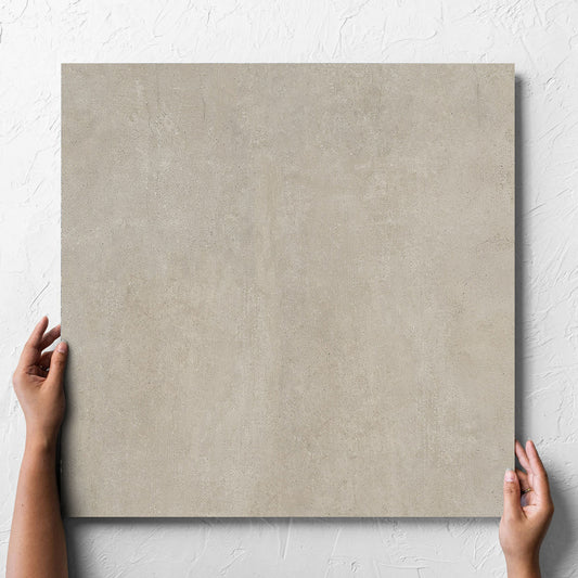 Beton Beige Matt 600x600mm concrete look tiles installed
