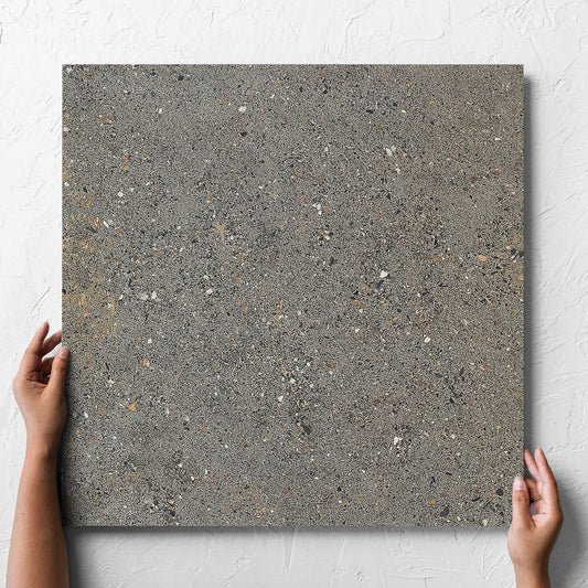 Aggregate Dark Grey Matt Smooth Grip 600x600mm