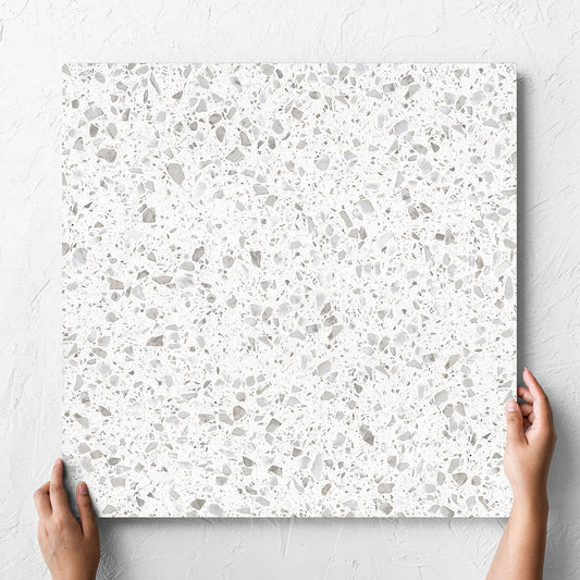 Terrazzo Stone Jelly White Matt Smooth Grip 600x600mm