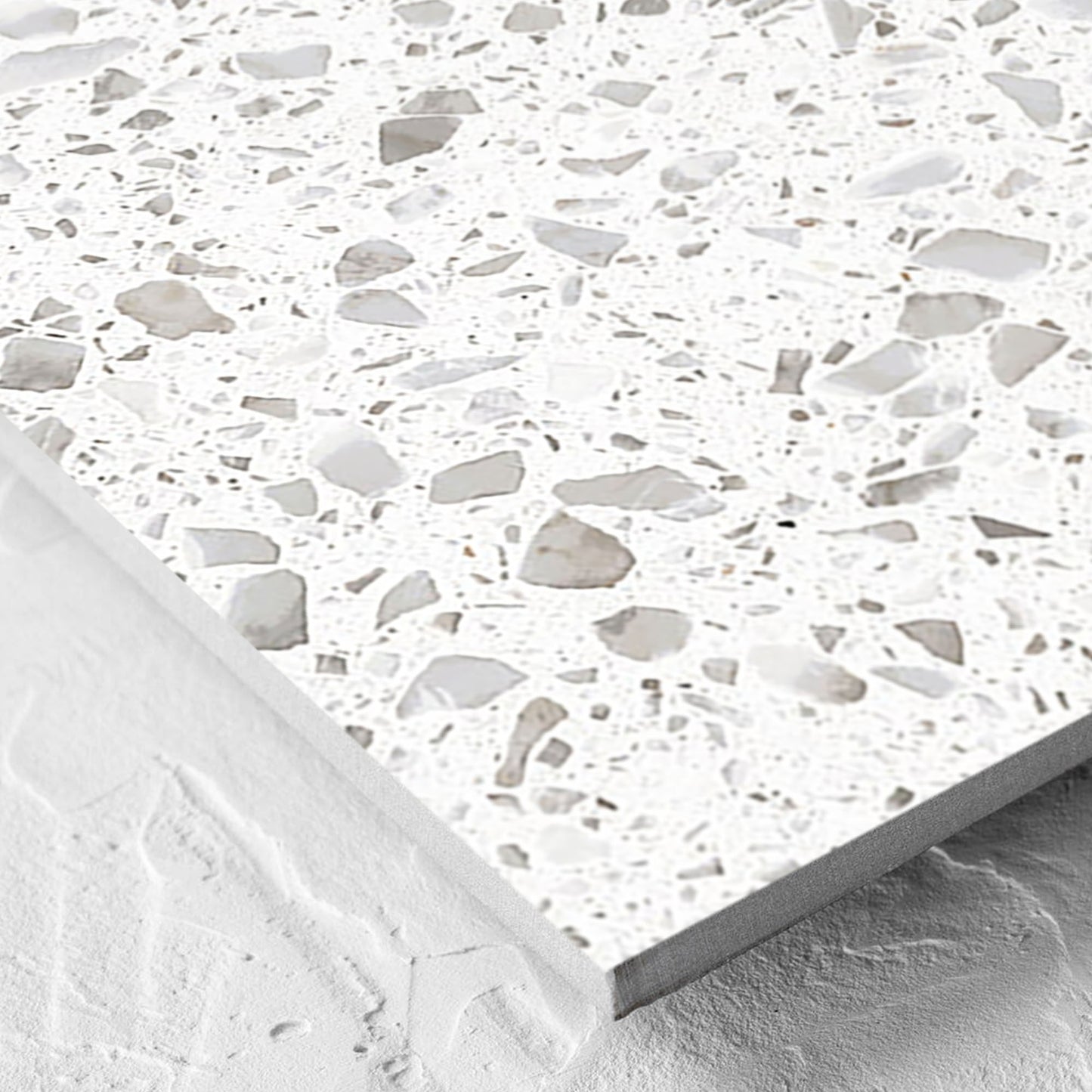 Terrazzo Stone Jelly White Matt Smooth Grip 600x600mm