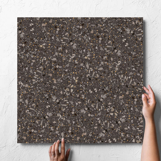 Terrazzo Stone Nero Matt 600x600mm