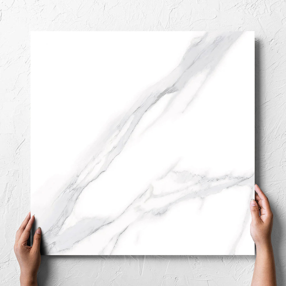 Grey Vein Statuario Polished 600x600mm stone look tiles installed