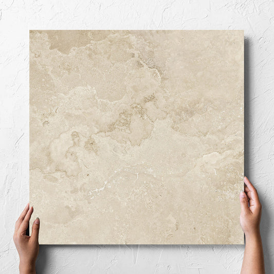 Norcia Travertine Beige External Rectified Paver 600x600x20mm