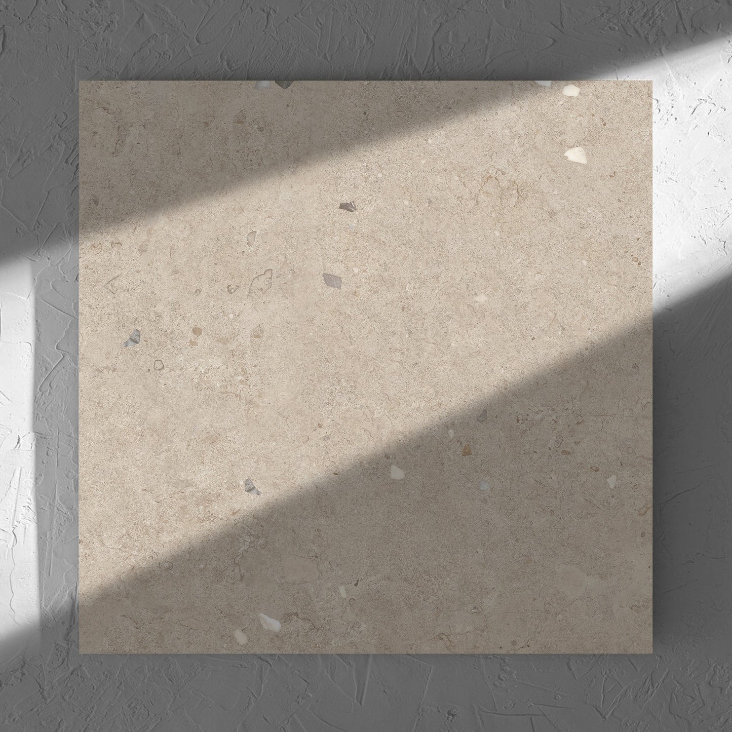 Brescia Earth Beige Matt 600x600mm tile shadow