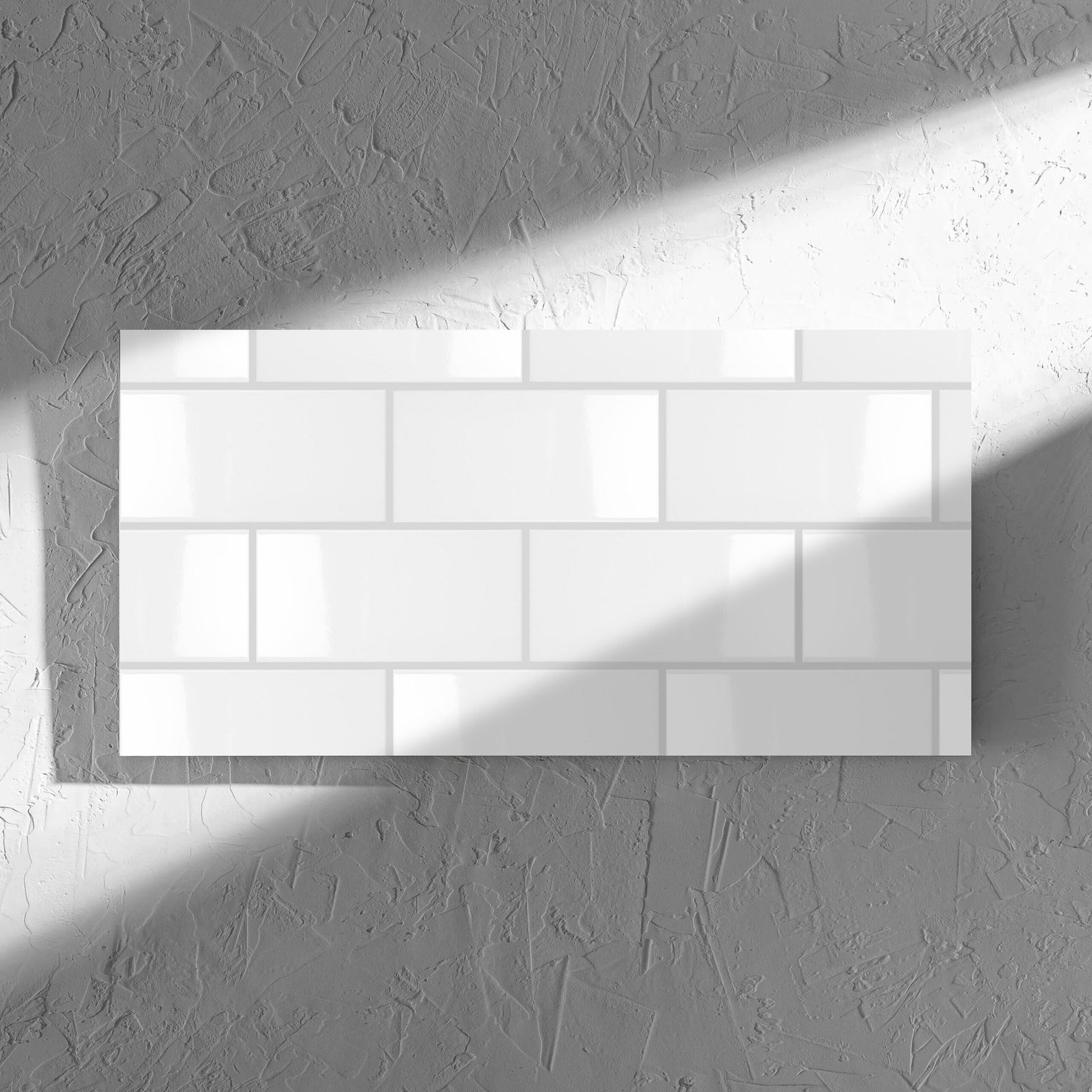 Simplicity White Pressed Matt 300x600mm tile shadow