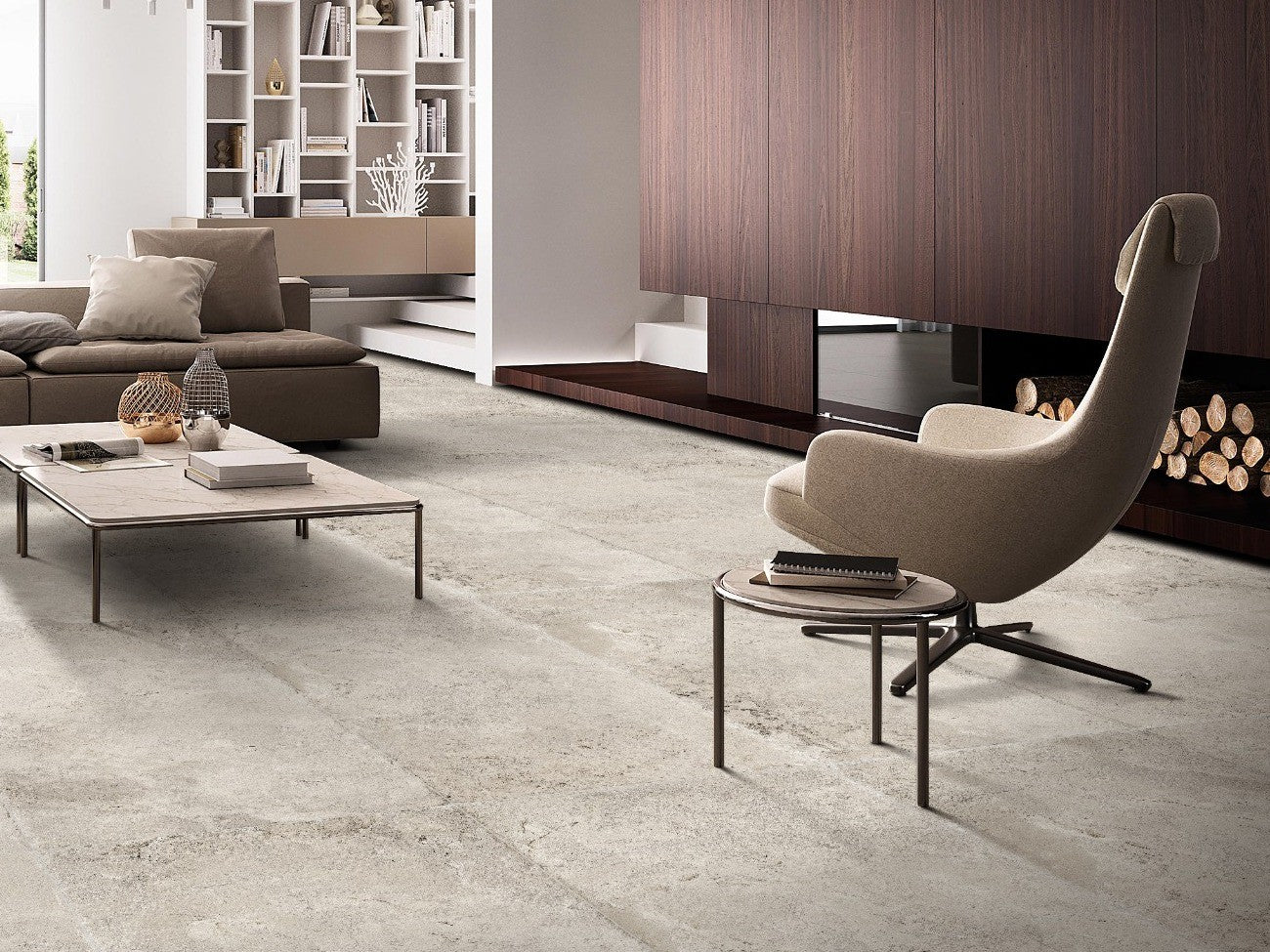 Toulouse Matt Natural Bullnose Square 400x600x20mm lifestyle