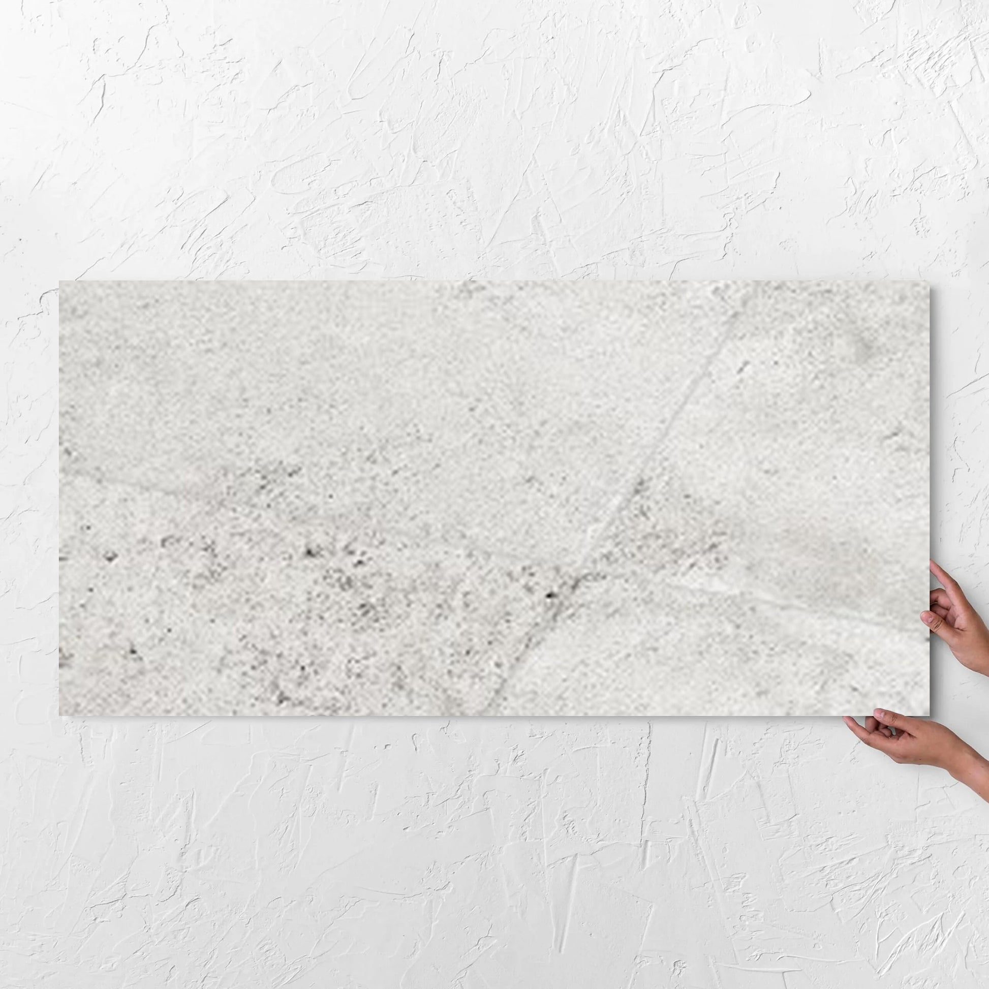 Toulouse White Amber 600x1200mm tile with hands