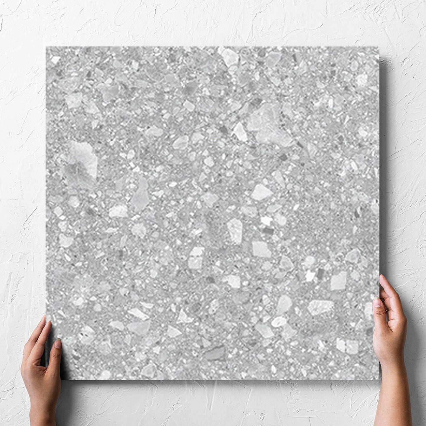 Vision Light Grey Matt 600x600mm hand 1
