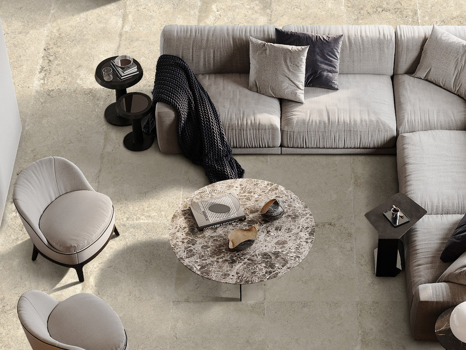 Toulouse Matt Beige Bullnose Square 400x600x20mm lifestyle