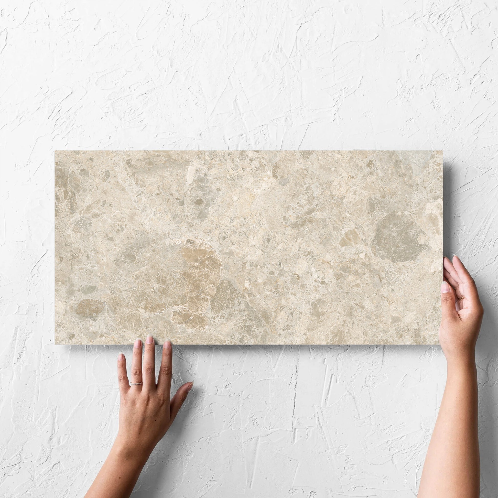 Bedrock Ivory Matt 300x600mm hand 1