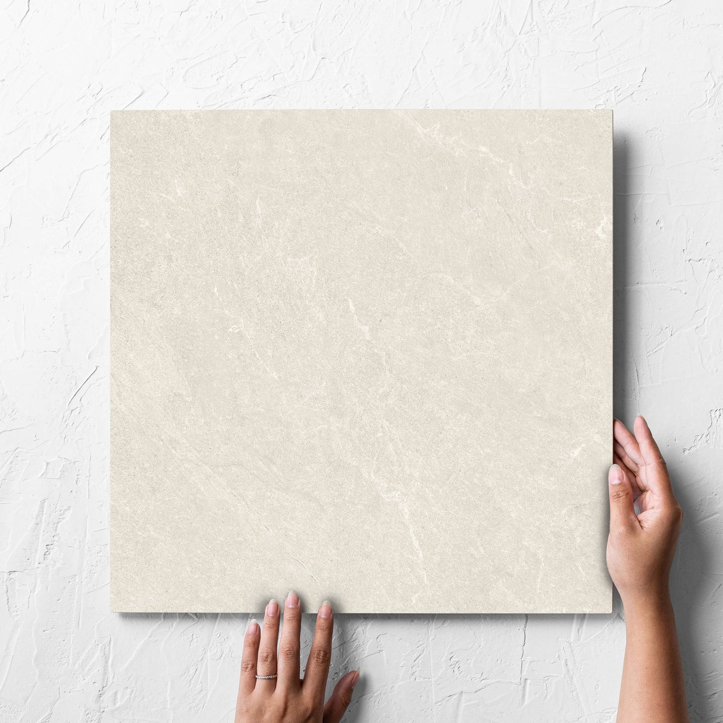 Brampton Beige Matt 450x450mm hand 1