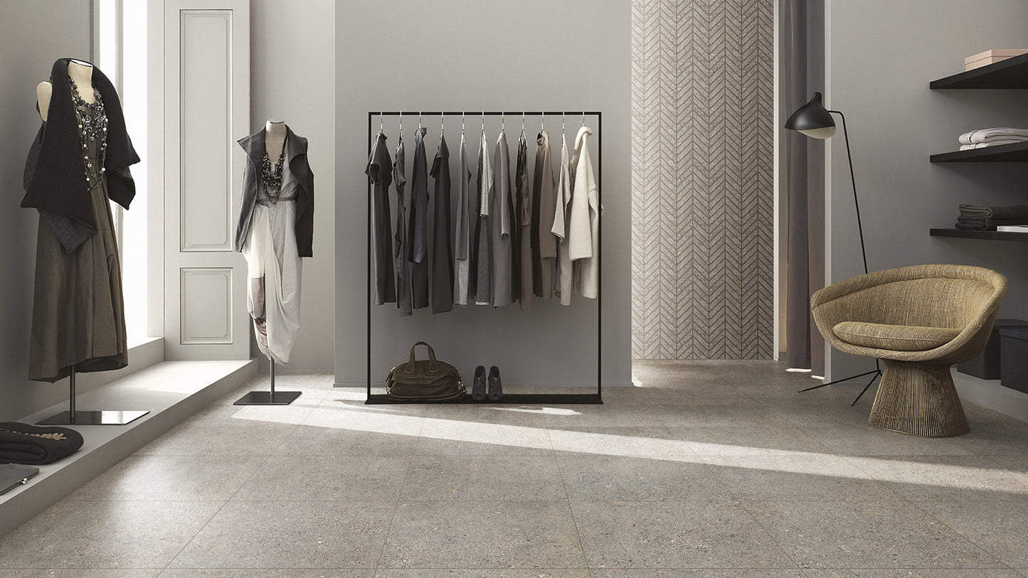 Aggregate Light Grey Lappato 600x600mm