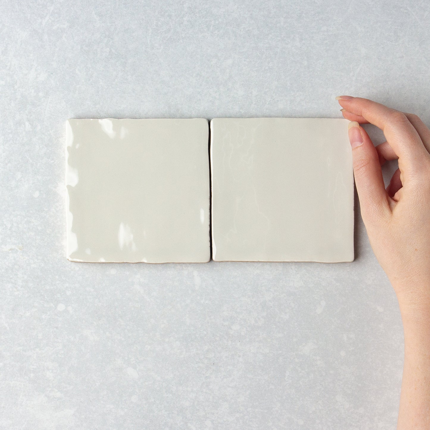 Handmade Gloss Ash Grey  100x100mm