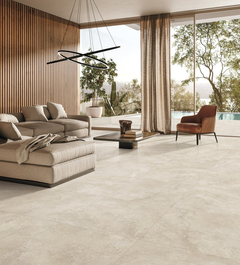 Norcia Travertine Beige External Rectified Paver 600x600x20mm