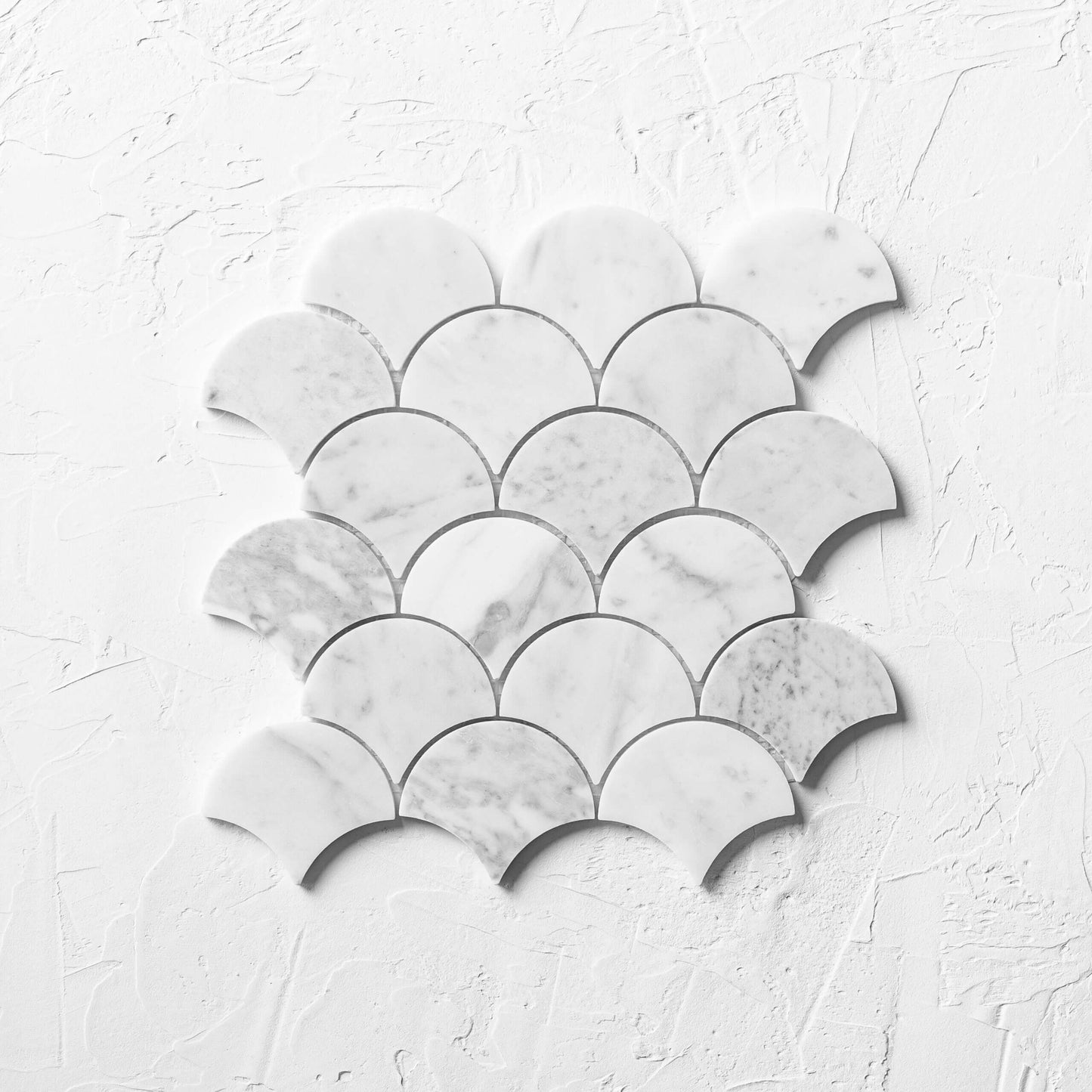 Carrara Fan Polished Mosaic 235x245mm