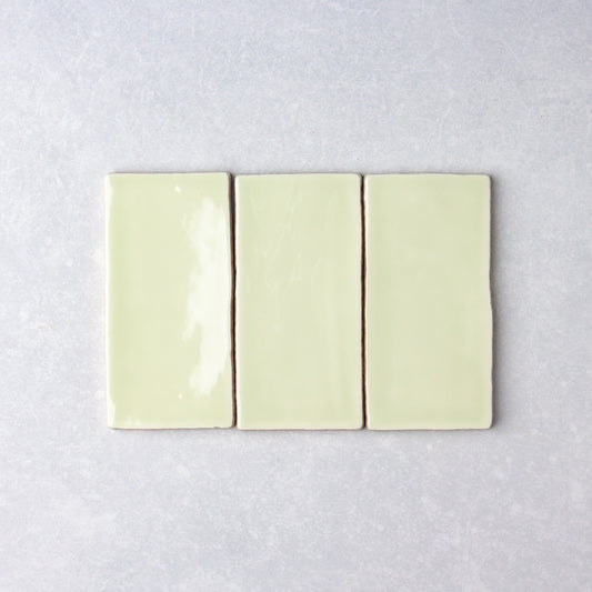 Spanish Handmade Gloss Celery  75x150mm
