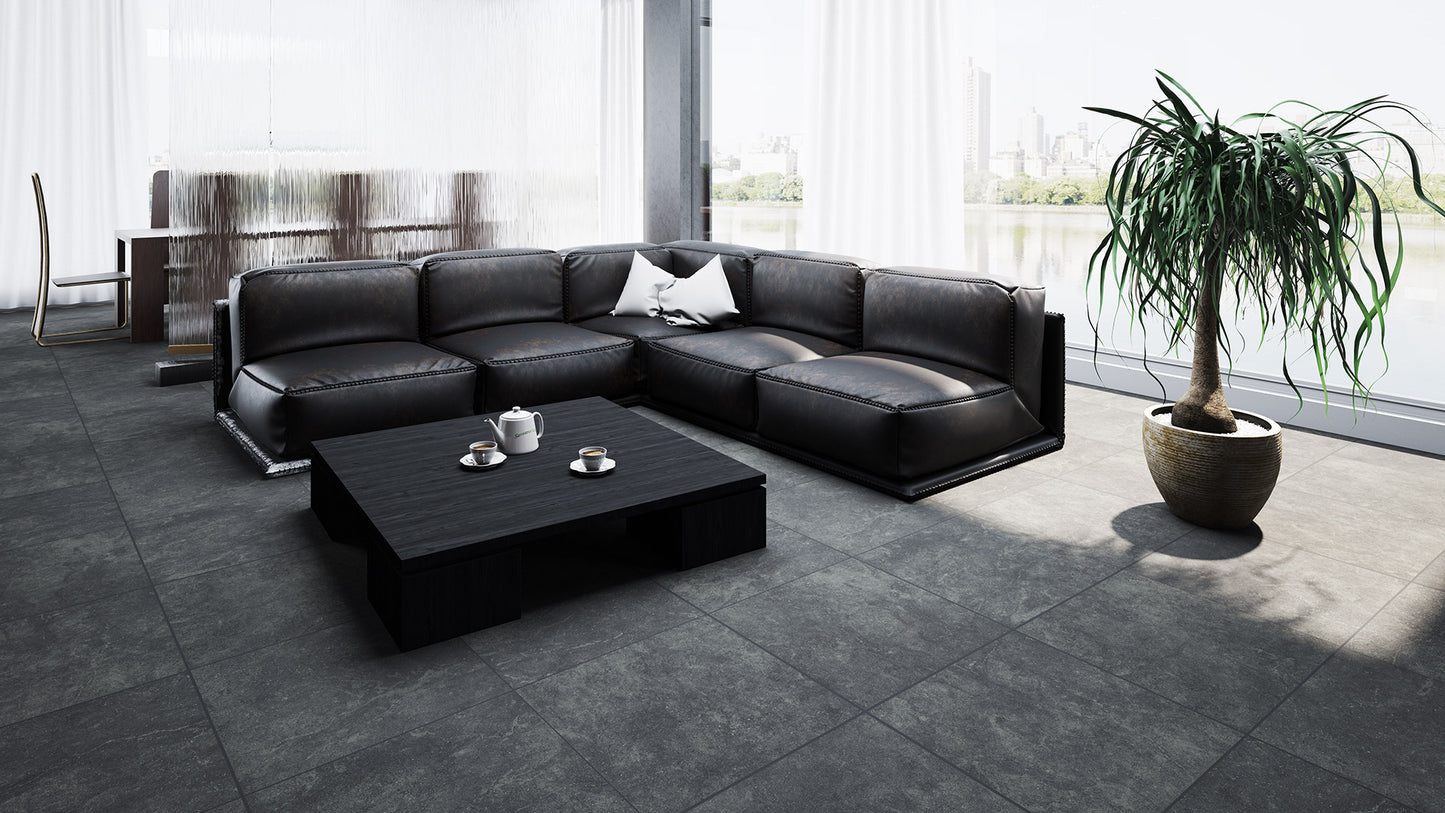 Essential Stone Charcoal Structured 450x450mm