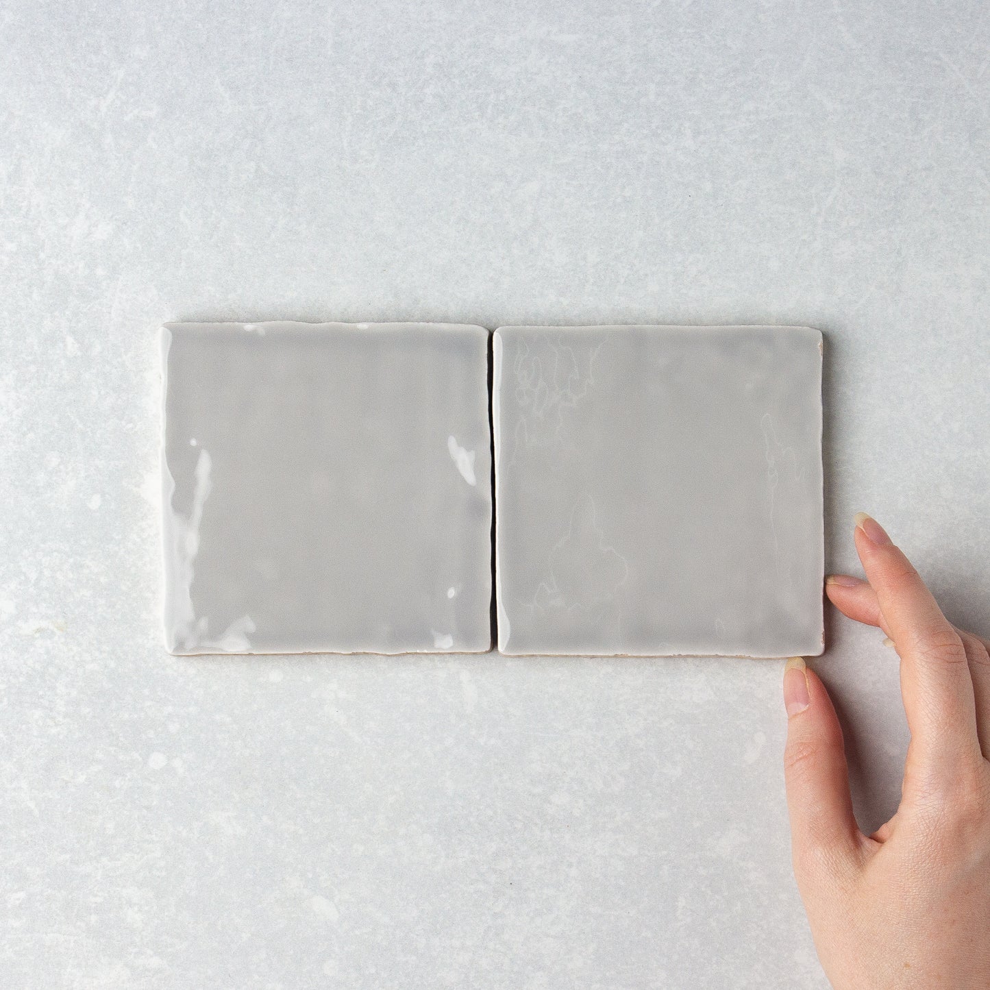 Handmade Gloss Grey  100x100mm