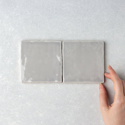 Handmade Gloss Grey  100x100mm